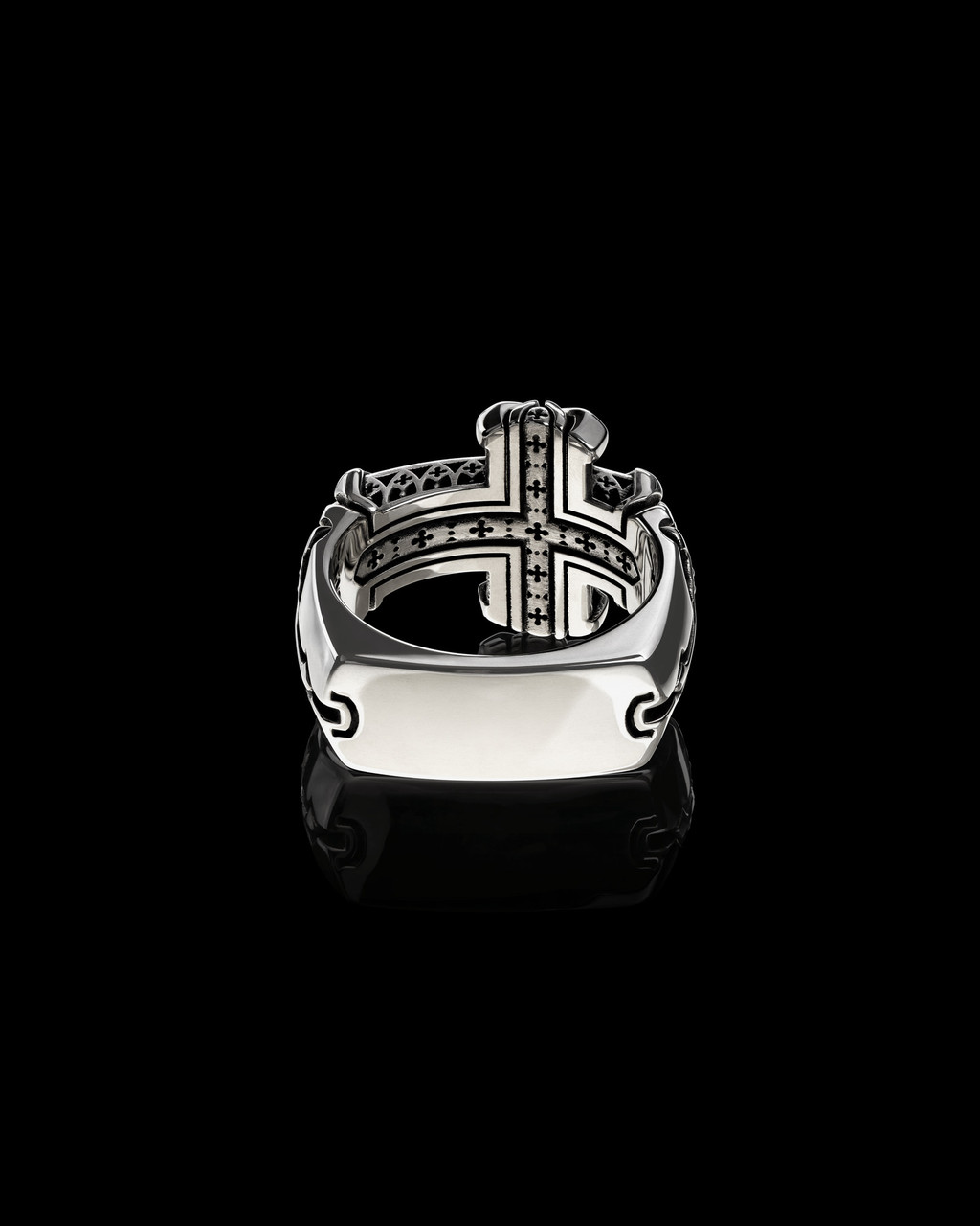 Daily Disciple Men's Ring, Sterling Silver Ring by NightRider Jewelry - Back View