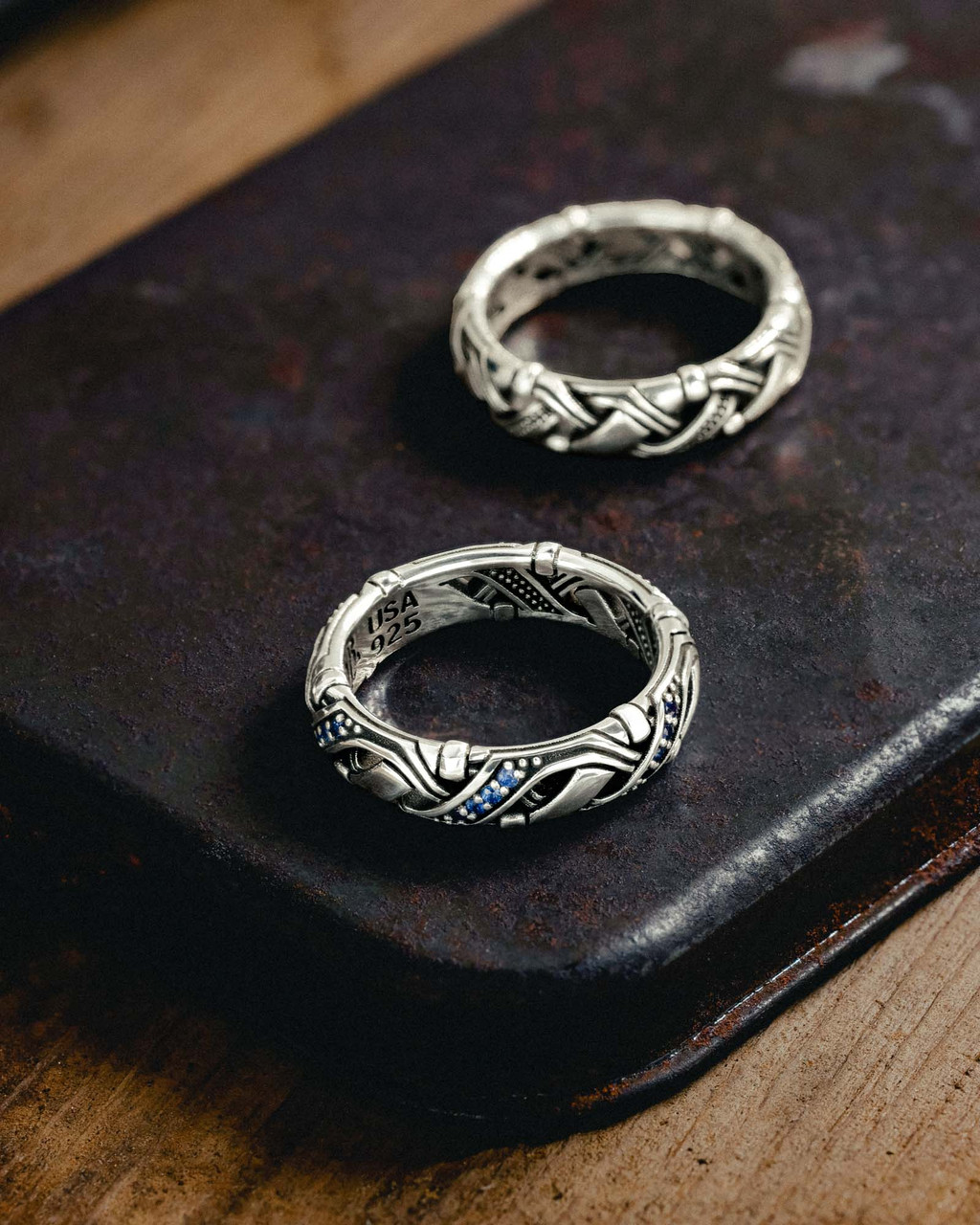 【LOOT】rokk stone ring 925× 18K Valhalla Valhalla Band 6.5mm