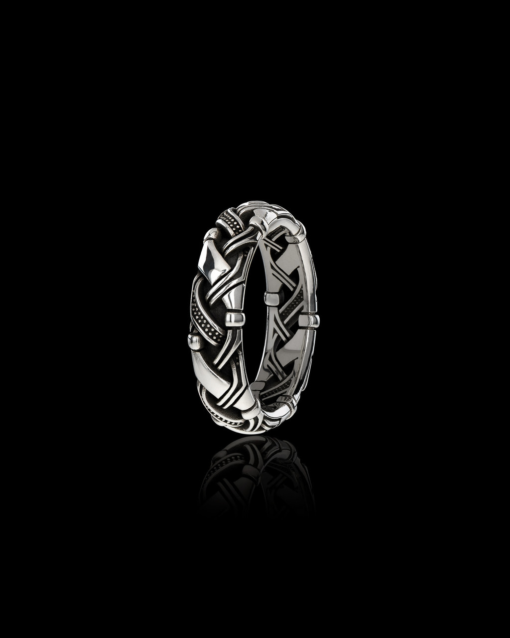 The Valhalla Viking Band, Sterling Silver, 6.5mm by NightRider Jewelry