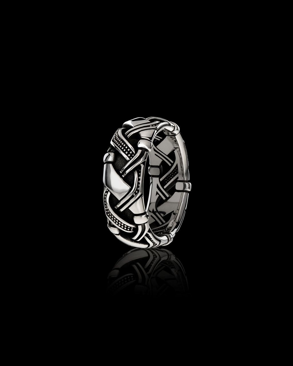 The Valhalla Viking Band, Sterling Silver, 8.5mm by NightRider Jewelry