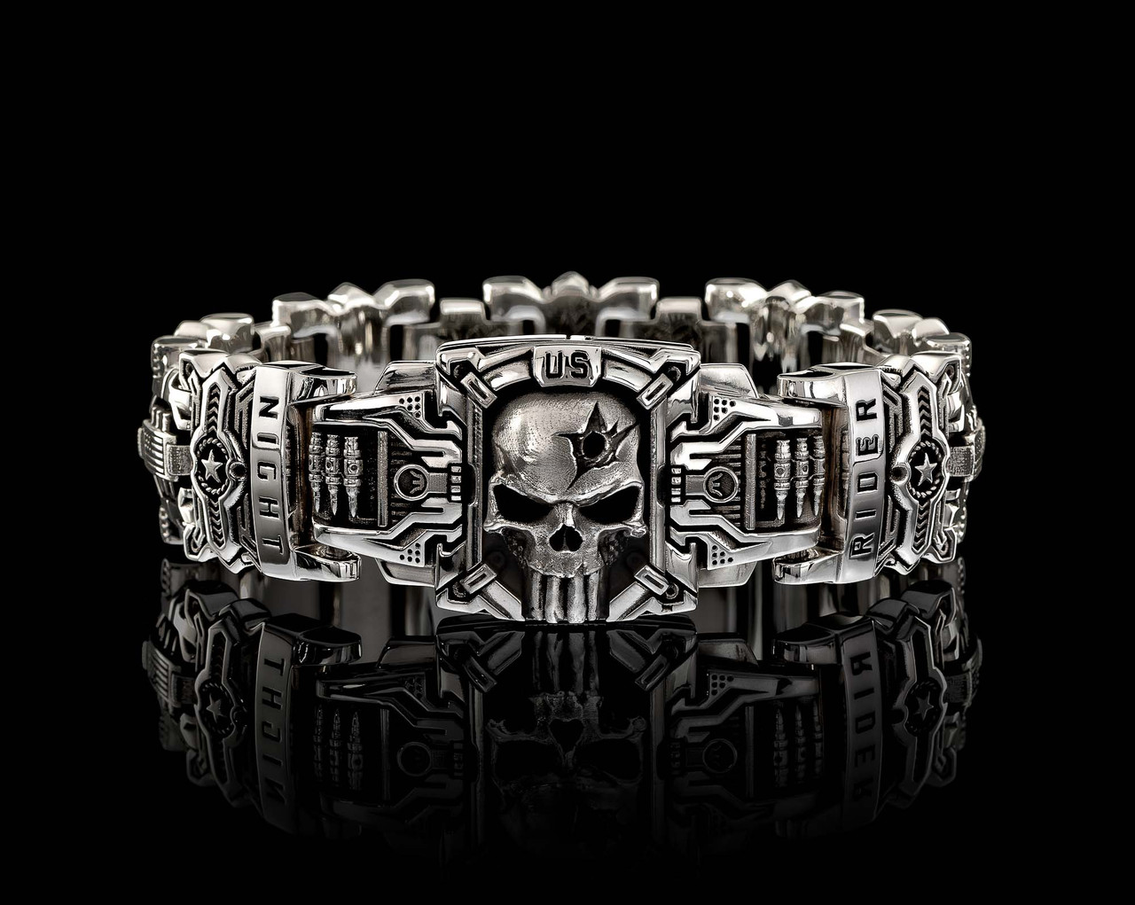 Skulls Bracelet - All Big Skulls | 925 Solid Sterling Silver |  Silverwow.net – SilverWow™