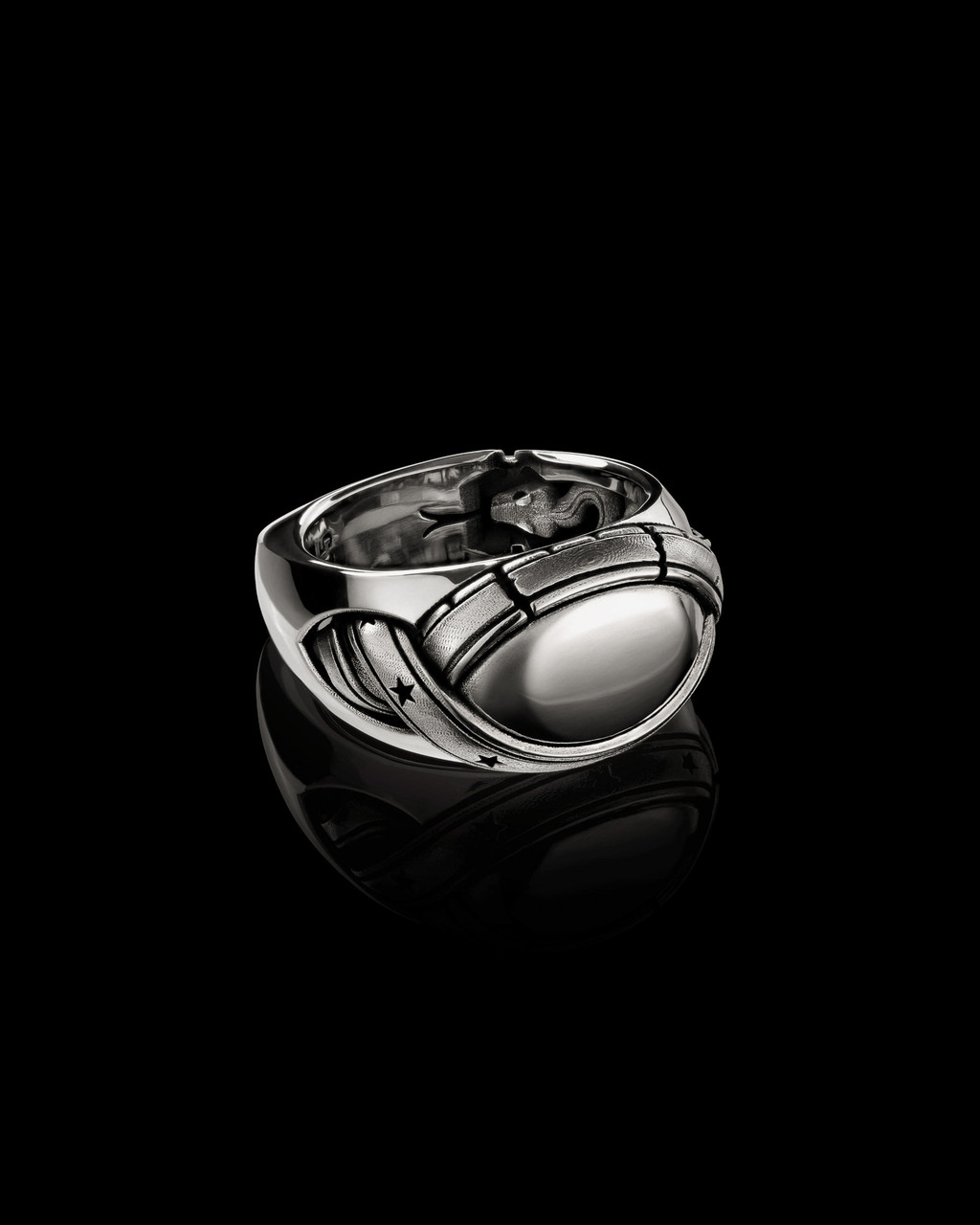 Sons of Liberty Ring with Snake & Stars by NightRider Jewelry