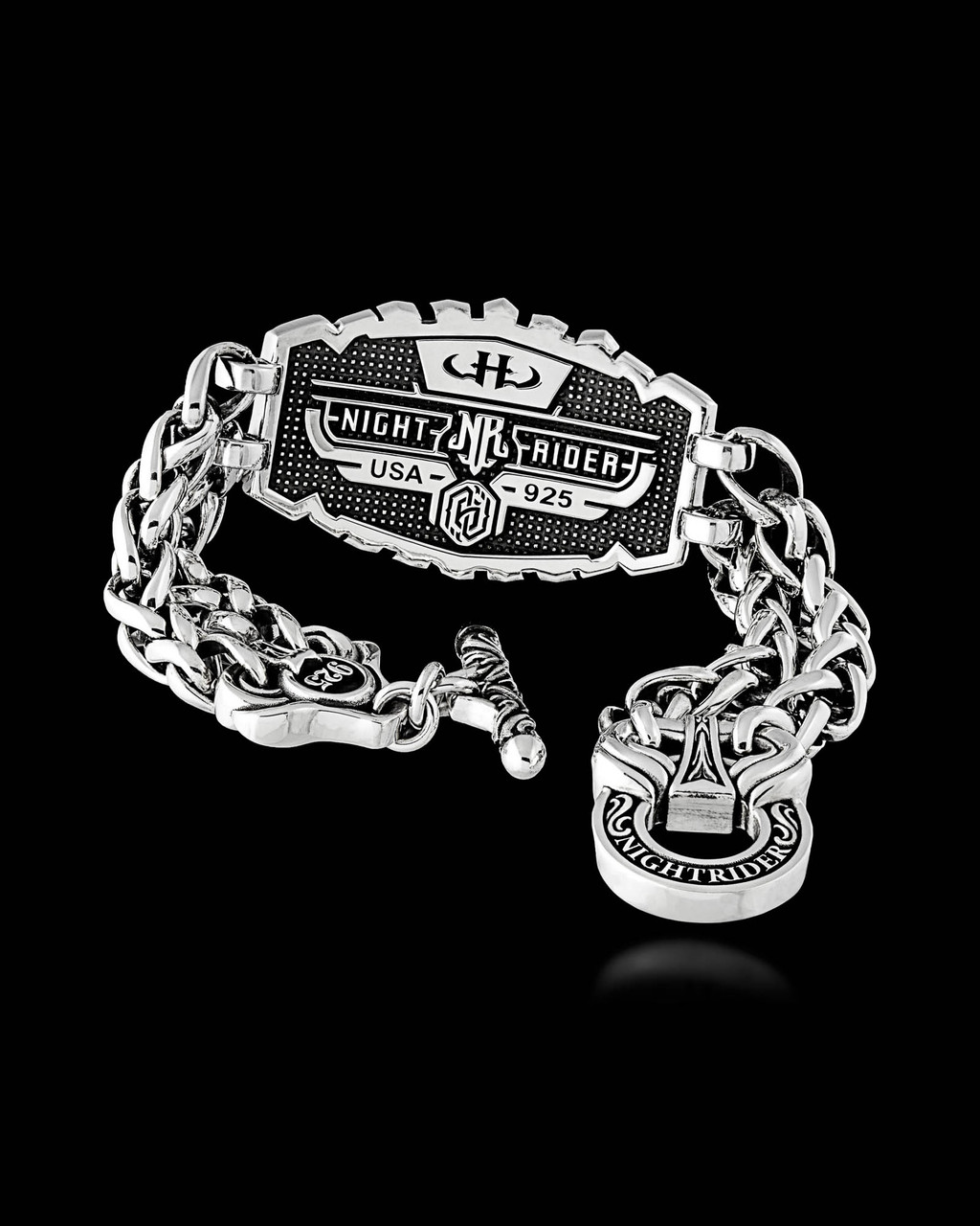 Eye of Providence Silver Bracelet  by NightRider Jewelry - Back View Eye of Providence Silver Bracelet  by NightRider Jewelry - Back View