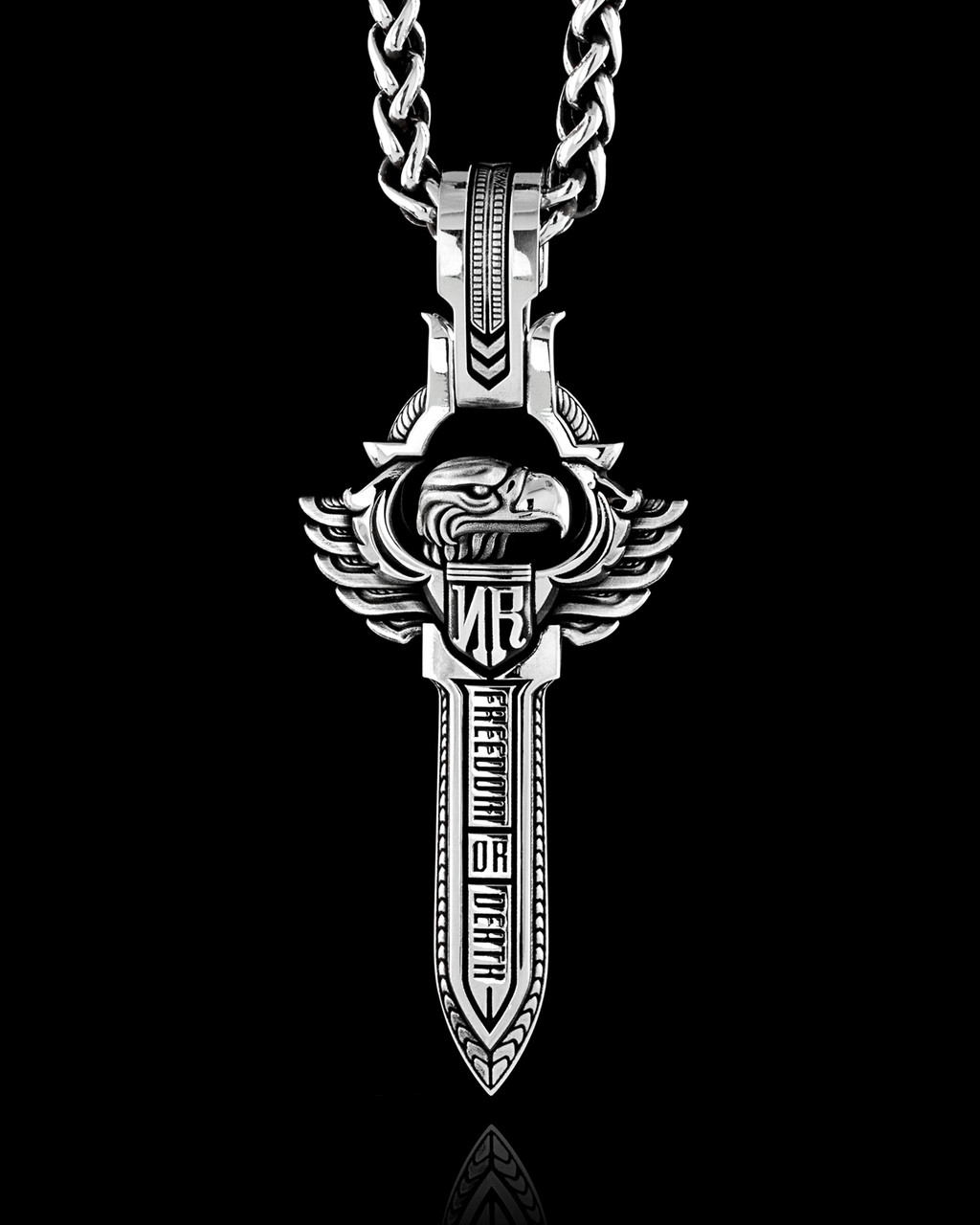 Aquila Silver Eagle Pendant by NightRider Jewelry - Front View