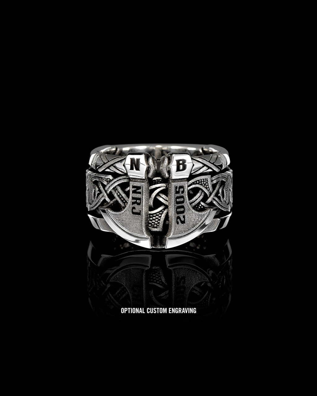 Einherjar Band with Optional Custom Laser Cut Engraving by NightRider Jewelry Einherjar Band with Optional Custom Laser Cut Engraving by NightRider Jewelry
