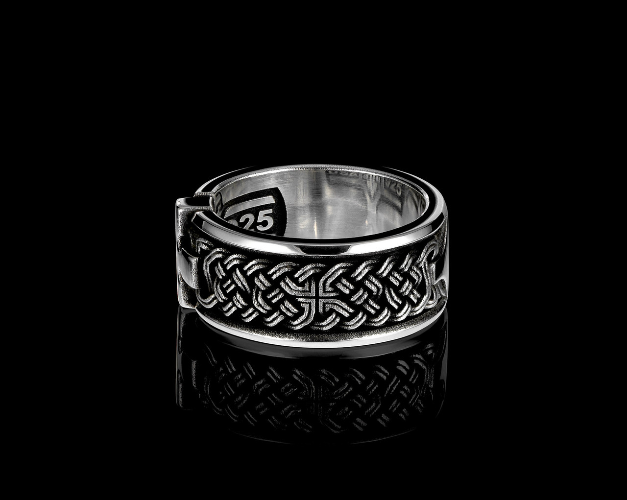 Joshua Cross Band Ring | Knot Work Cross Ring | NightRider Jewelry