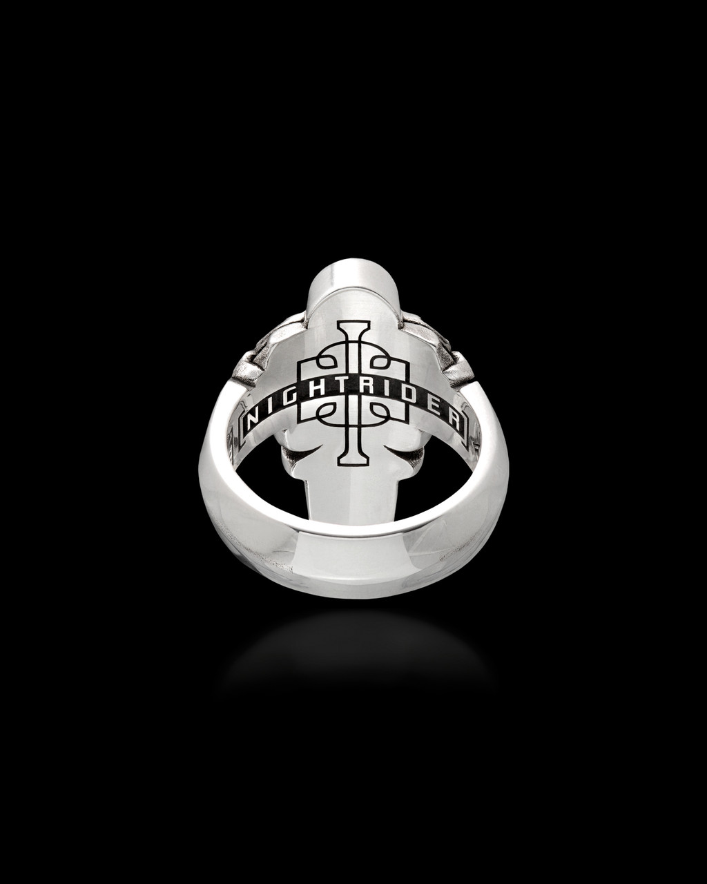 Guardian Angel Silver Ring by NightRider Jewelry - Back View Guardian Angel Silver Ring by NightRider Jewelry - Back View