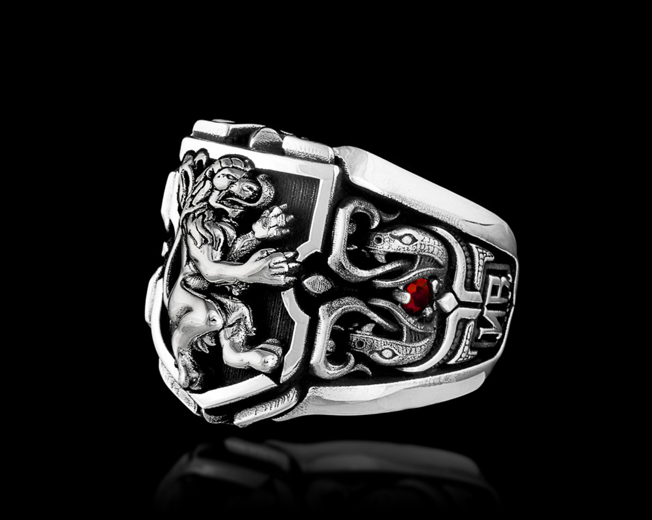 Guardian Lion Ring | Silver Lion Ring | NightRider Jewelry