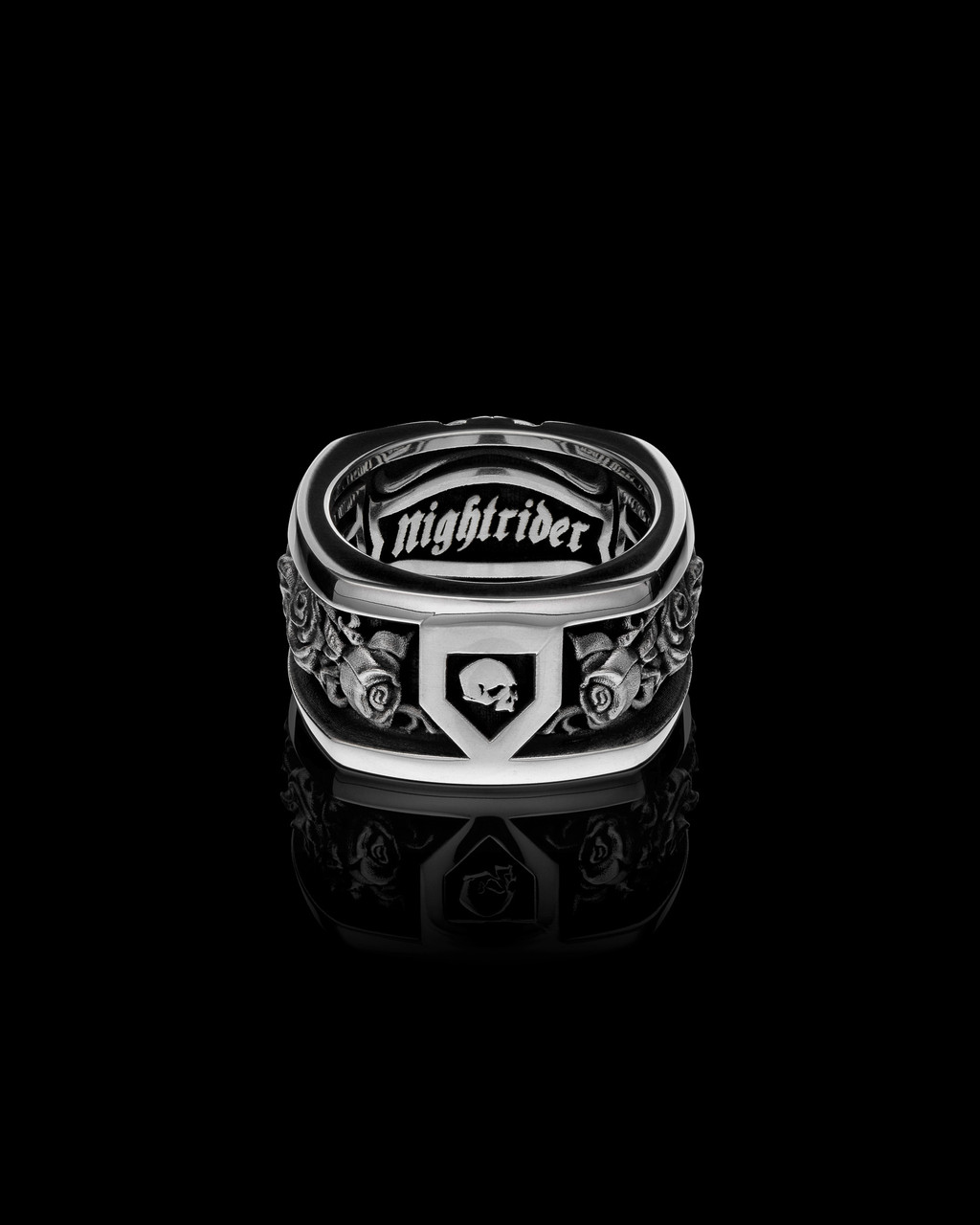 Roses Skull Band by NightRider Jewelry - Back View Roses Skull Band by NightRider Jewelry - Back View