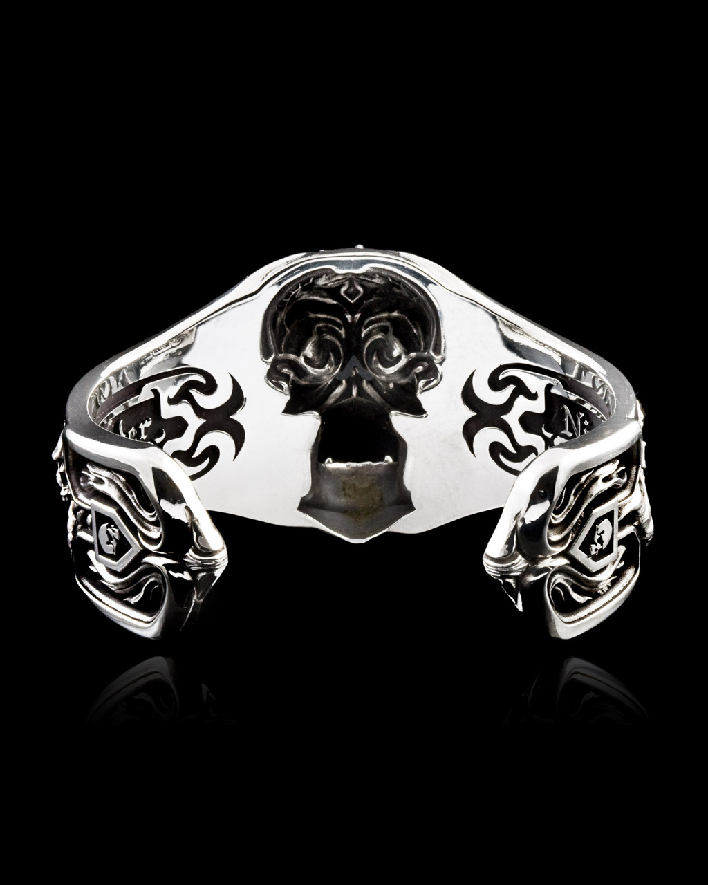 Bones Cuff Skull  by NightRIder Jewelry - Back View Bones Cuff Skull  by NightRIder Jewelry - Back View
