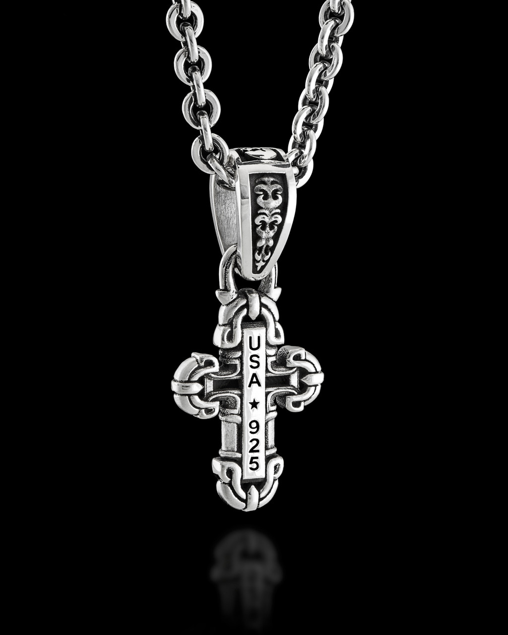Ari Cross Necklace Pendant in Sterling Silver | NightRider Jewelry