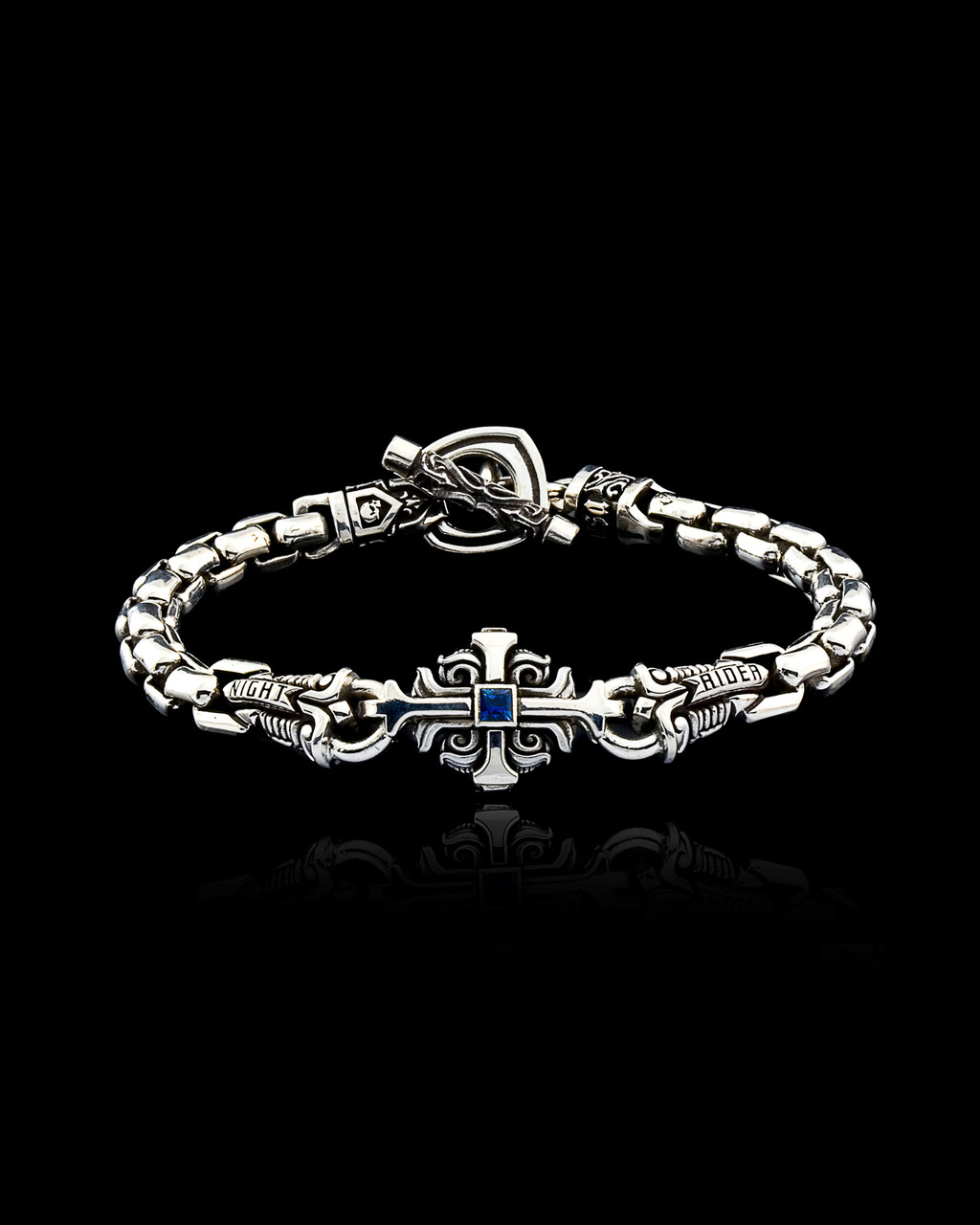 Death's Bloom Bracelet | Silver Cross Bracelet | NightRider Jewelry
