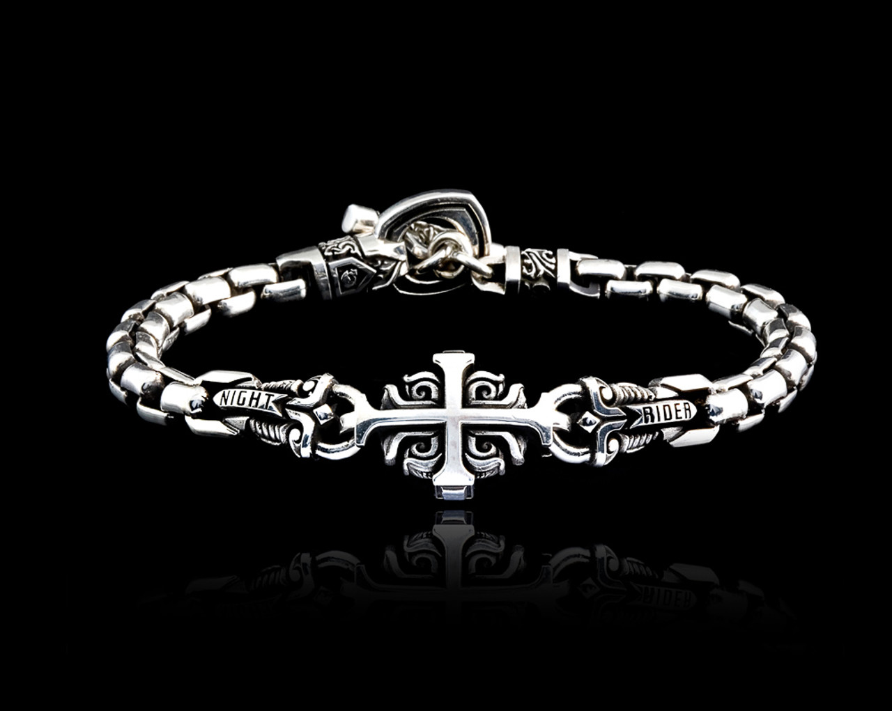 Engravable Good Friday Cross Bracelet For Men In Titanium