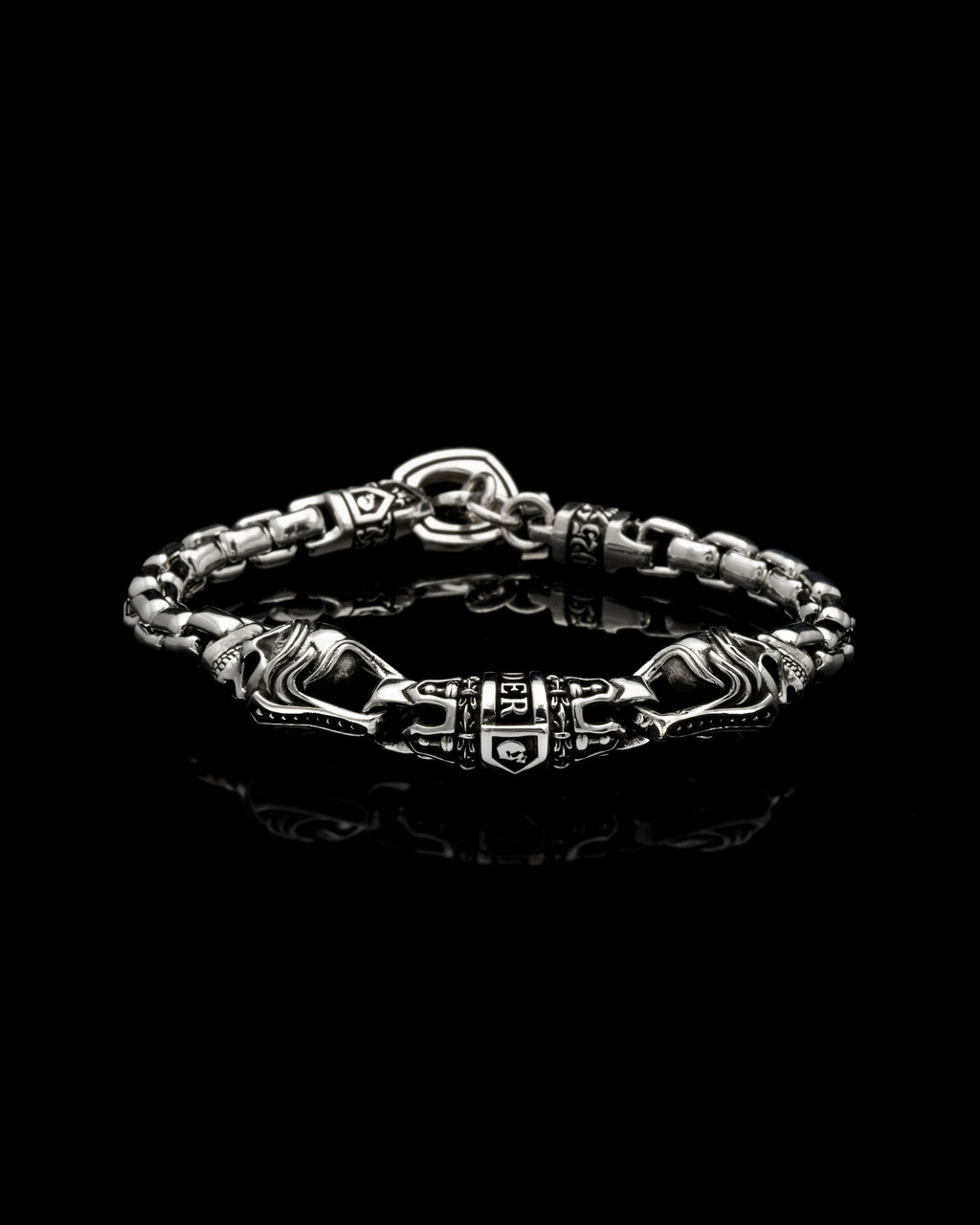 Royal Mortem Silver Skull Bracelet by NightRider Jewelry Royal Mortem Silver Skull Bracelet by NightRider Jewelry