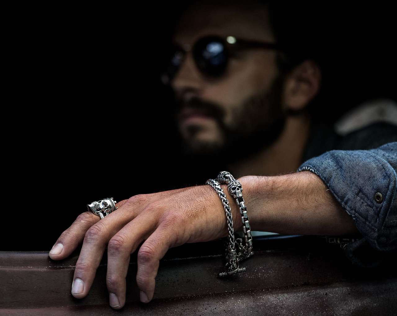 Baronyka Handmade Thick Silver Bracelet for Men, India | Ubuy