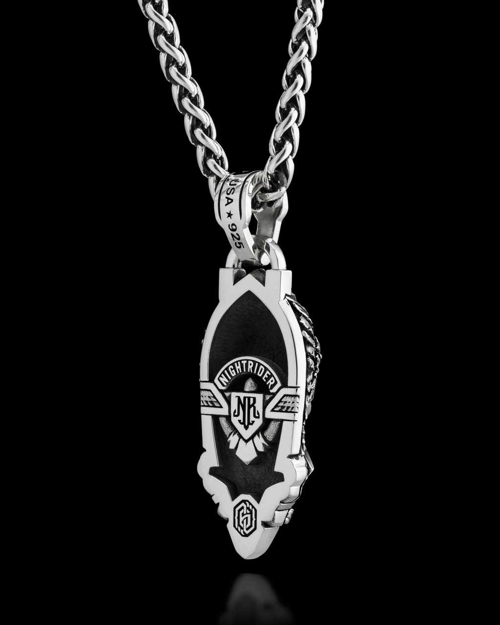 Chief American Indian Pendant by NightRider Jewelry - Back View Chief American Indian Pendant by NightRider Jewelry - Back View