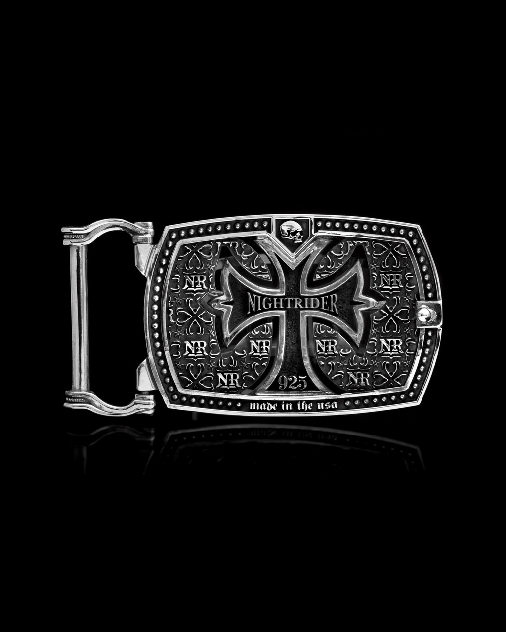 Renaissance Cross Silver Buckle by NightRider Jewelry - Back View Renaissance Cross Silver Buckle by NightRider Jewelry - Back View