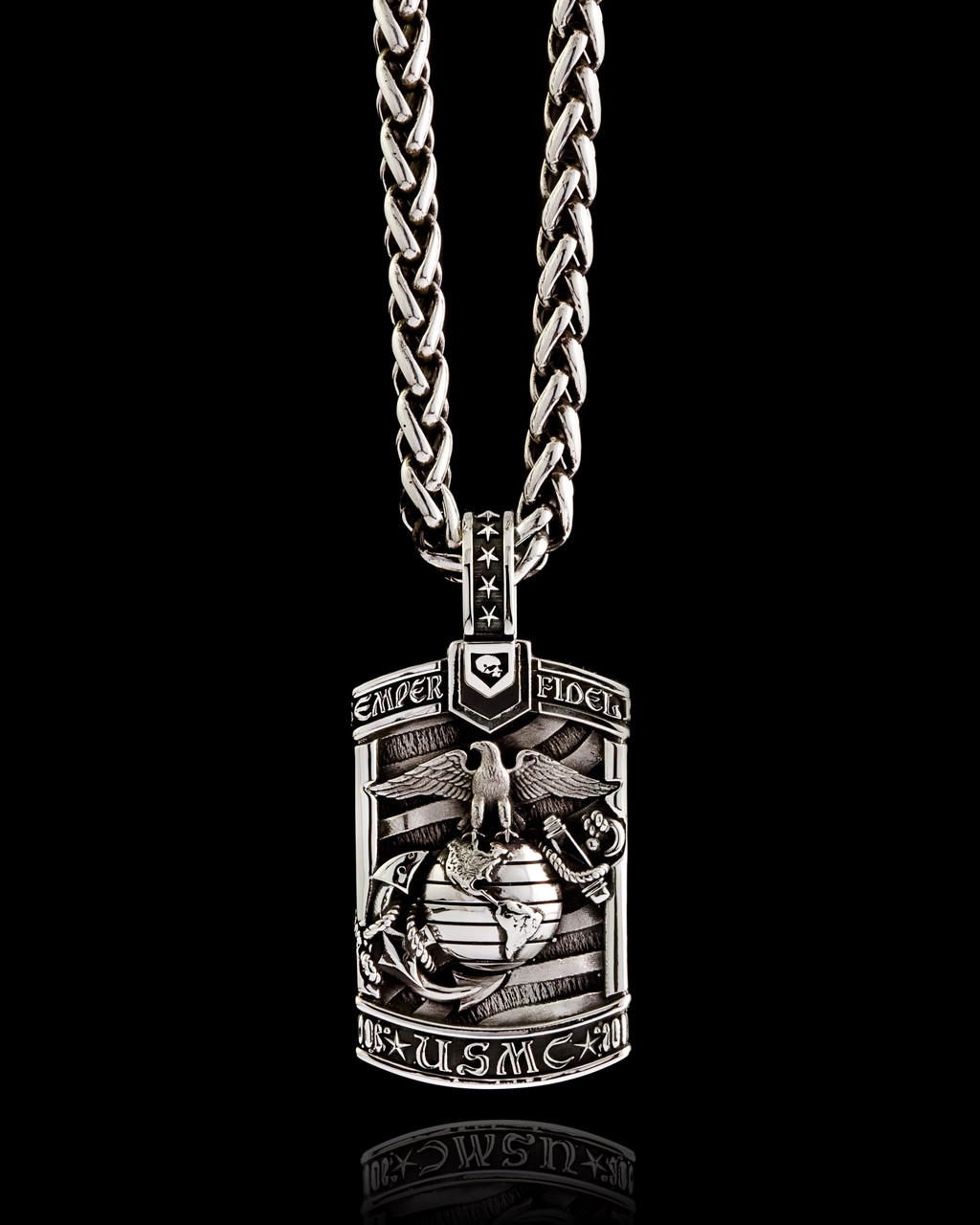 Marine Corps Pendant with American Eagle, Globe, and Anchor by NightRider Jewelry Marine Corps Pendant with American Eagle, Globe, and Anchor by NightRider Jewelry