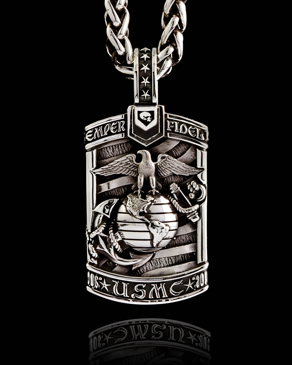 Marine Corp Silver Dog Tag Pendant by NightRider Jewelry. Special Military pricing Marine Corp Silver Dog Tag Pendant by NightRider Jewelry. Special Military pricing