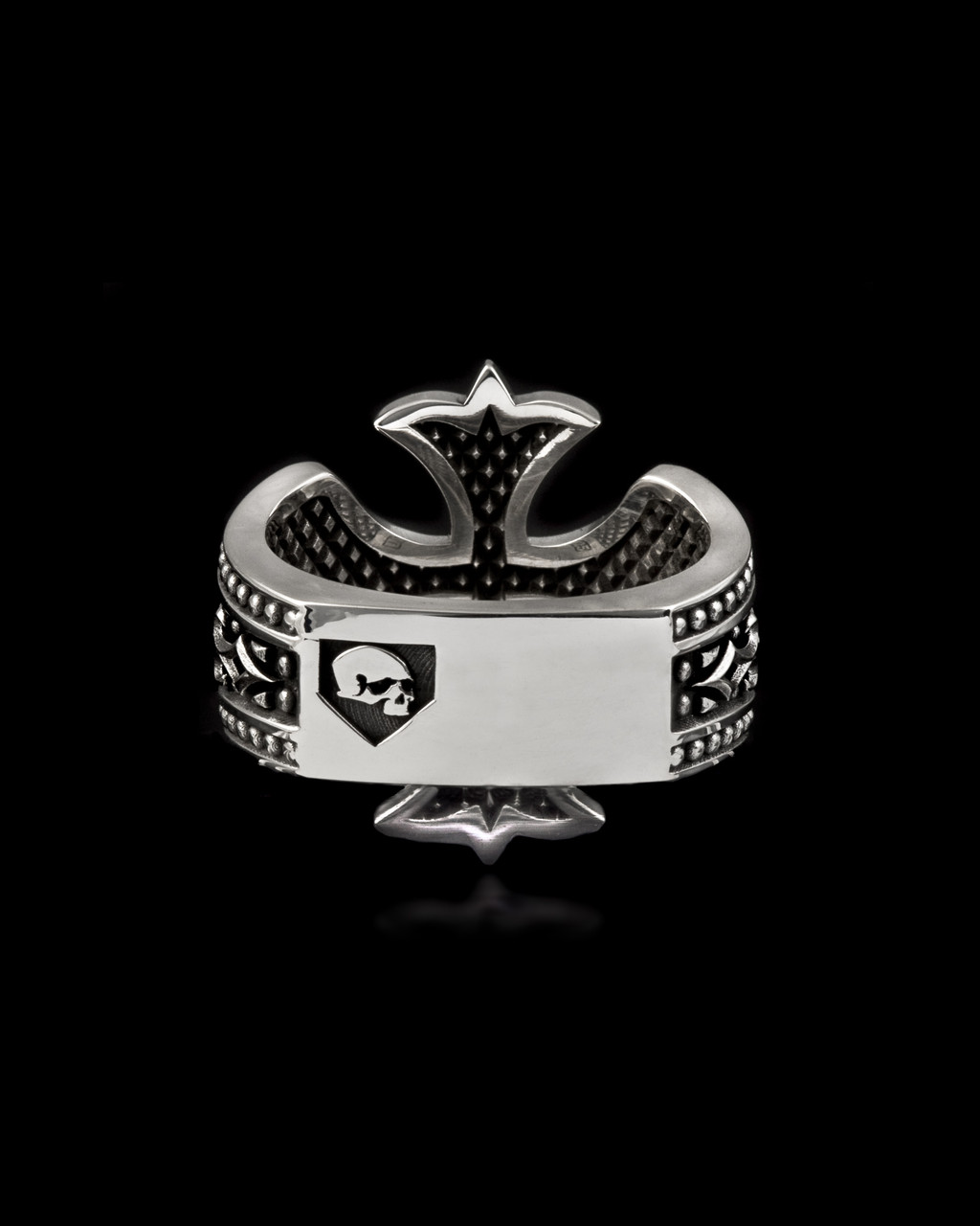 Renaissance Cross Silver Ring by NightRider Jewelry - Back View Renaissance Cross Silver Ring by NightRider Jewelry - Back View