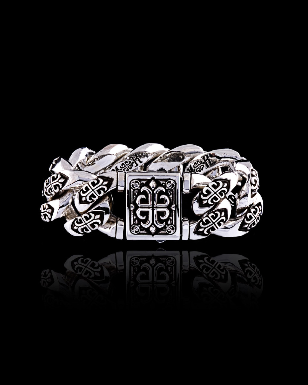 Hannibal Silver Big Link Bracelet by NightRider Jewelry - Back View Hannibal Silver Big Link Bracelet by NightRider Jewelry - Back View