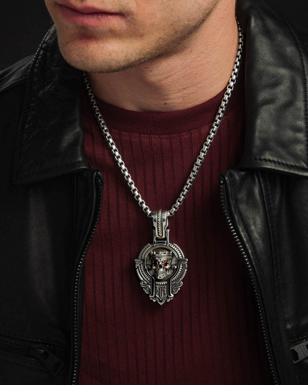 Guardian Skull Pendant | Silver Skull Necklace Pendant
