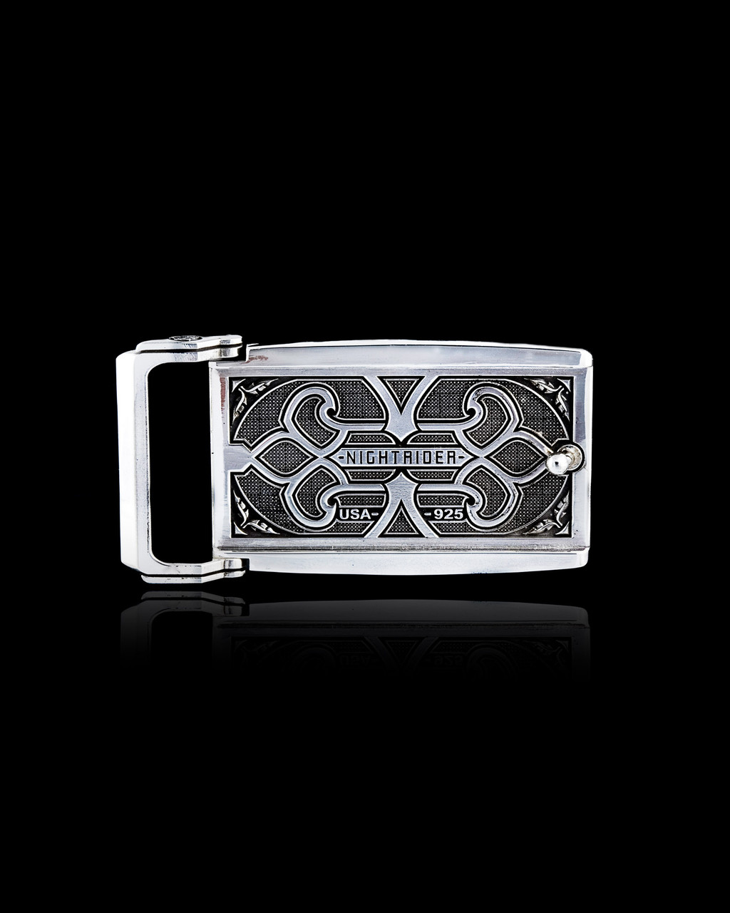 Hannibal Dress Style Silver Belt Buckle by NightRider Jewelry - Back View Hannibal Dress Style Silver Belt Buckle by NightRider Jewelry - Back View