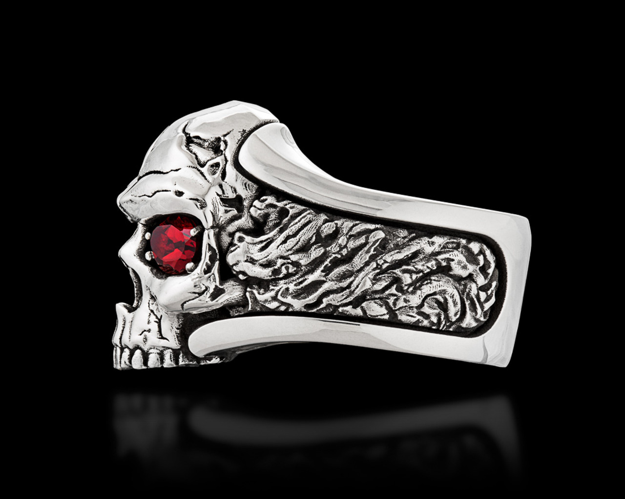 Unhinged Ring | Sterling Silver Half Skull Ring | NightRider Jewelry