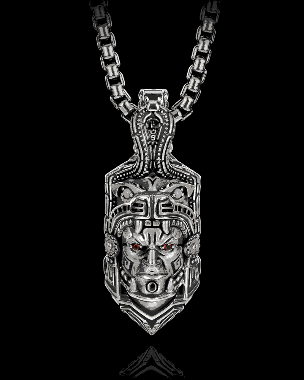 Ocelotl Aztec Jaguar Warrior Pendant in Solid Sterling Silver by NightRider Jewelry - 360 view Ocelotl Aztec Jaguar Warrior Pendant in Solid Sterling Silver by NightRider Jewelry - 360 view