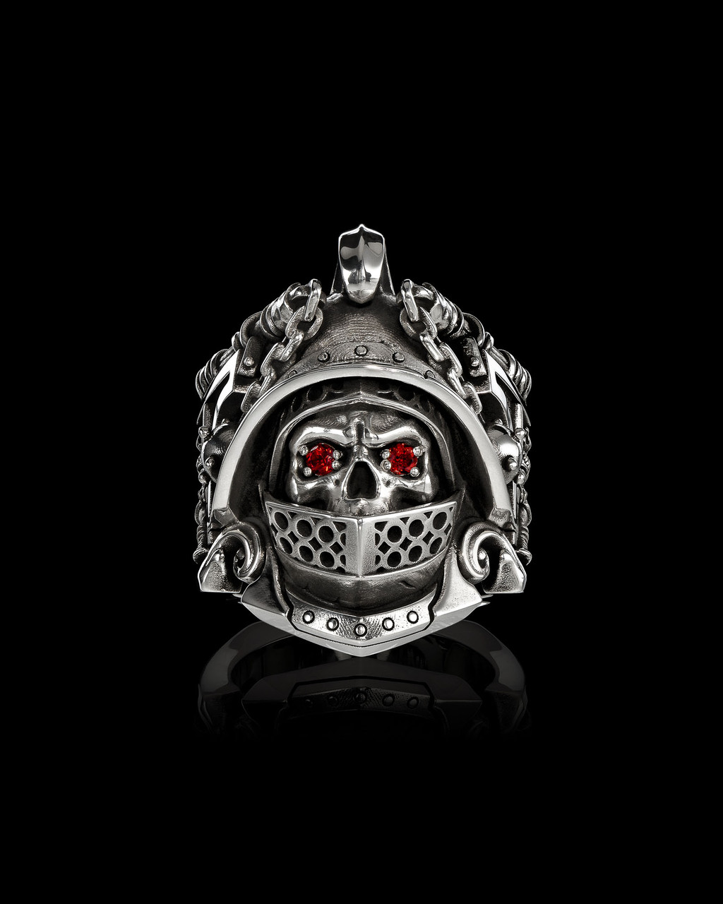 Rudiarius Roman Gladiator Ring  in Solid Sterling Silver by NightRider Jewelry - Front Rudiarius Roman Gladiator Ring  in Solid Sterling Silver by NightRider Jewelry - Front