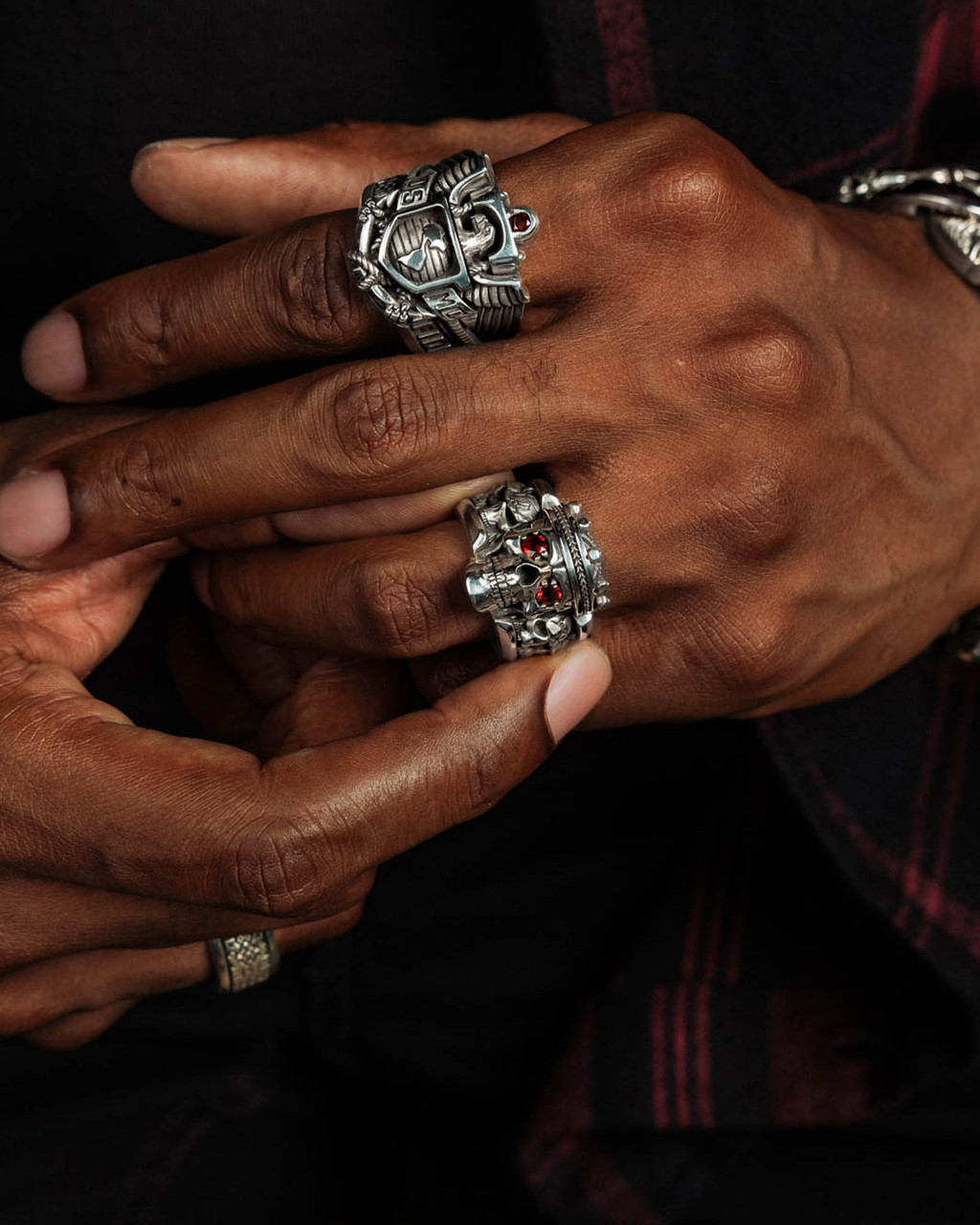Guardian in the Family Ring | Silver Skull King Ring | NightRider