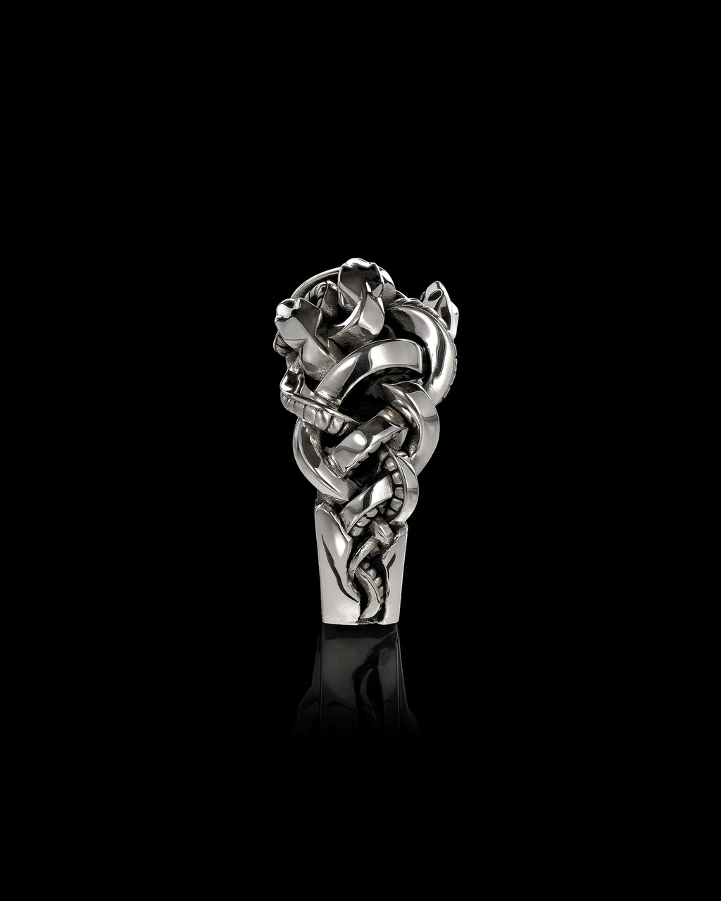 Patrona Medusa Serpent Ring in Solid Sterling Silver by NightRider Jewelry Patrona Medusa Serpent Ring in Solid Sterling Silver by NightRider Jewelry