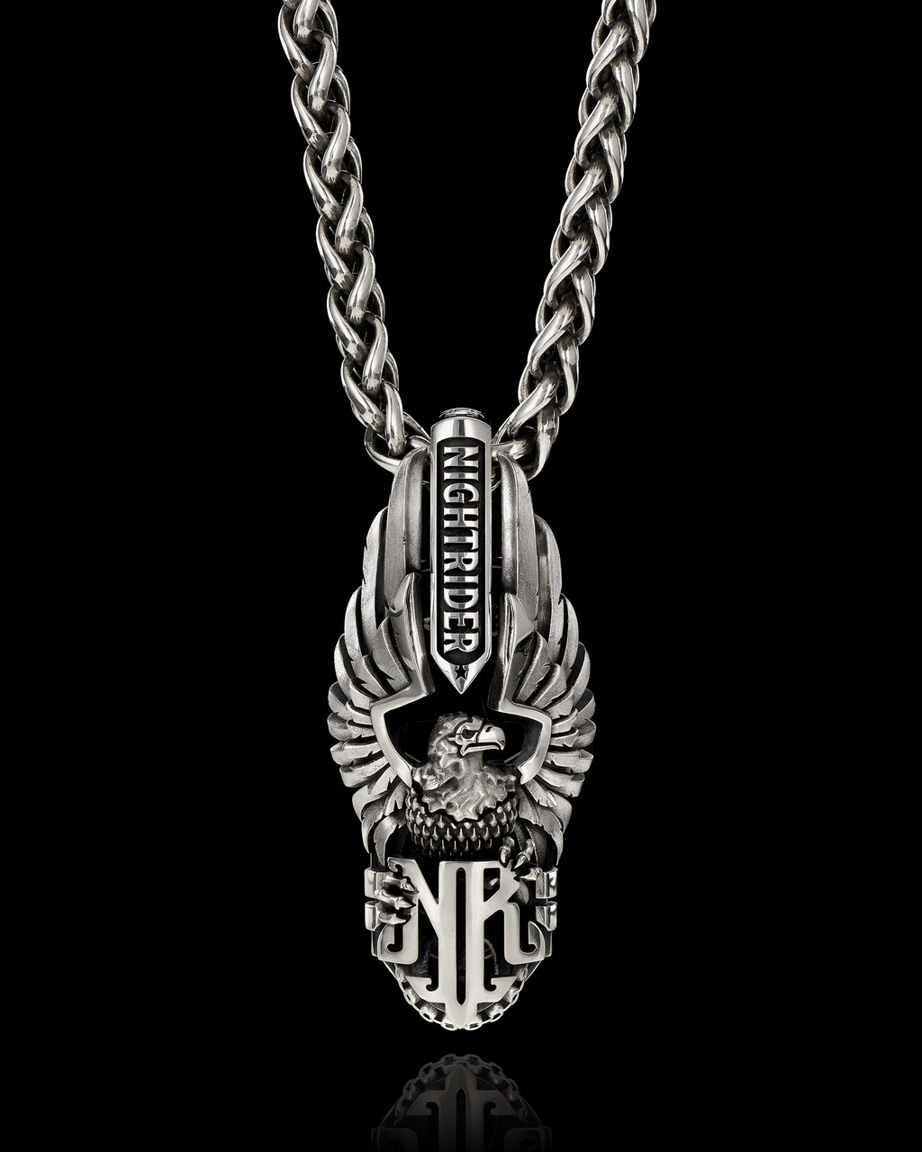 Legacy American Eagle Pendant in Solid Sterling Silver by NightRider Jewelry - Front Legacy American Eagle Pendant in Solid Sterling Silver by NightRider Jewelry - Front