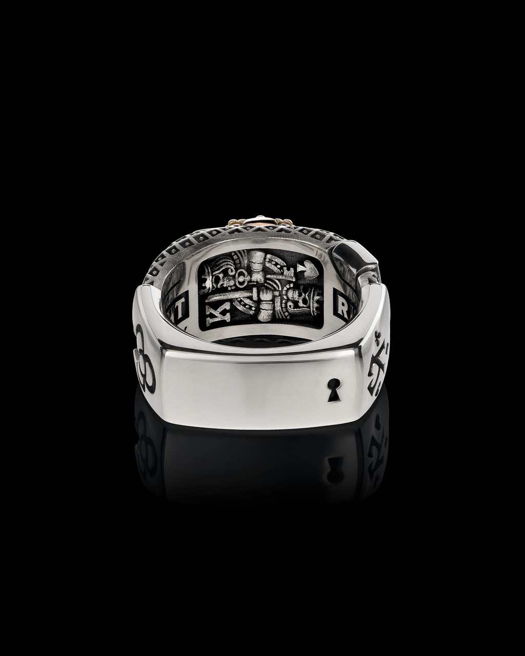 The Kings Ring, Sterling Silver and Rose Gold Ring with Skull by NightRider Jewelry - Side View The Kings Ring, Sterling Silver and Rose Gold Ring with Skull by NightRider Jewelry - Side View