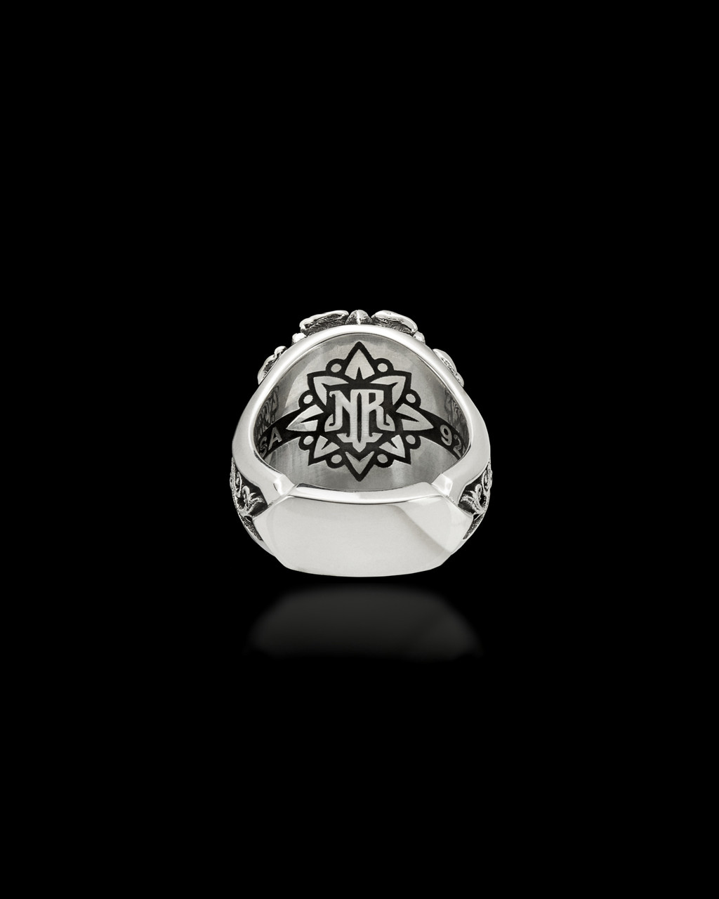 Grace Sterling Silver Flower Ring by NightRider Jewelry - Back View Grace Sterling Silver Flower Ring by NightRider Jewelry - Back View