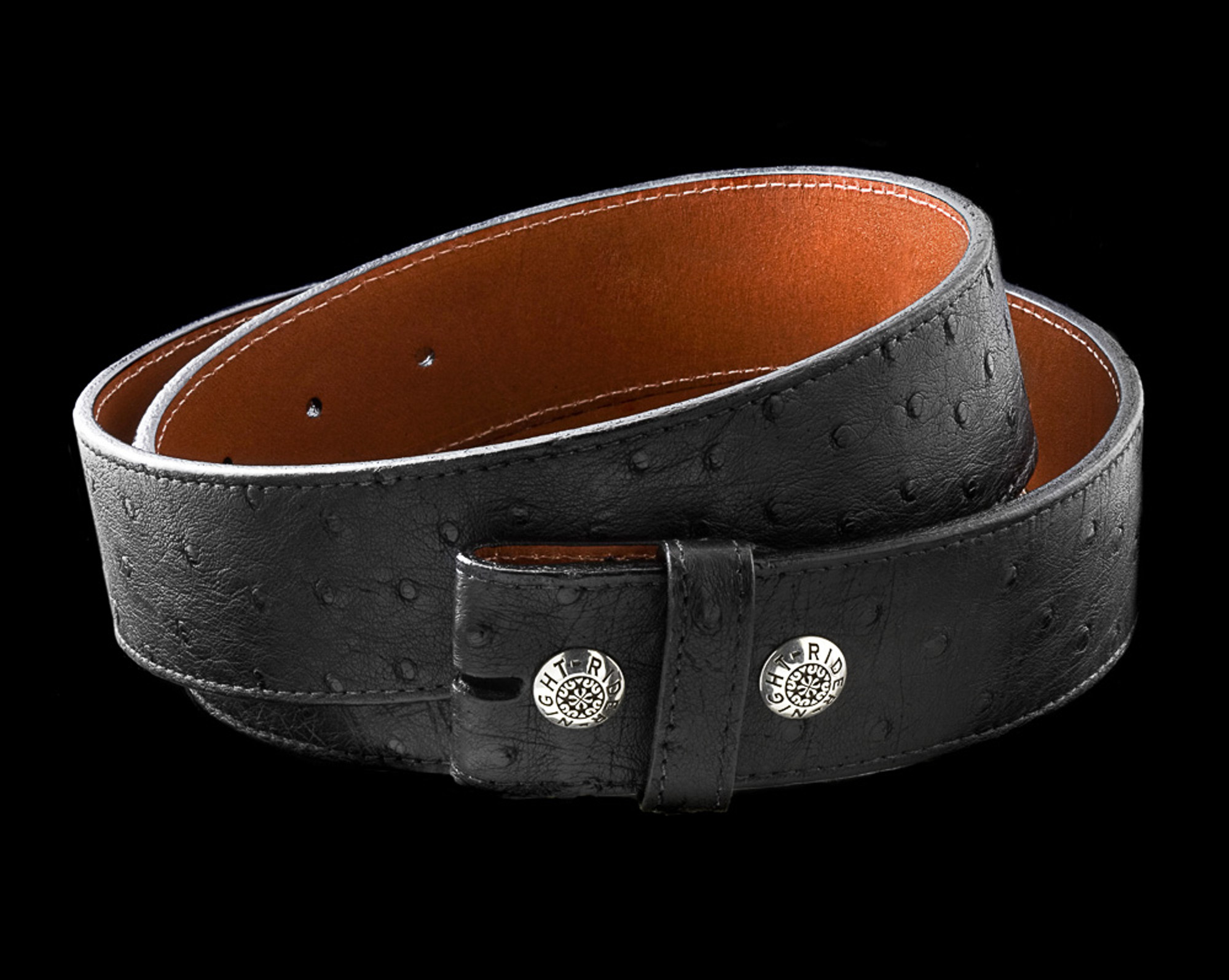 ostrich leather belt