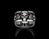 Roses Band | Silver skulls Ring | NightRider Jewelry