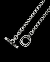 ★MIDNIGHT MOMENT.★ toggle rope necklace silver Box Toggle Chain | Sterling Silver Box Chain Necklace