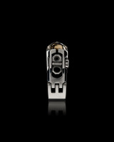 Sheepdog Stealth Service Ring, in Sterling Silver and 14K Gold by Nightrider Jewelry - Side View