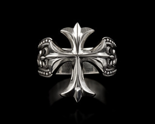 Renaissance Cross Band | Silver Cross Ring | NightRider Jewelry