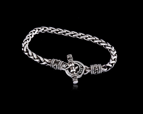 NightRider Toggle  Silver Bracelet by NightRider Jewelry