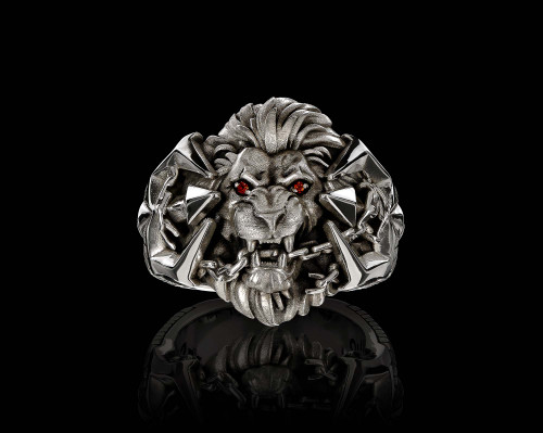 Royal Blood Lion Ring | Lion Head Ring in Solid Sterling Silver