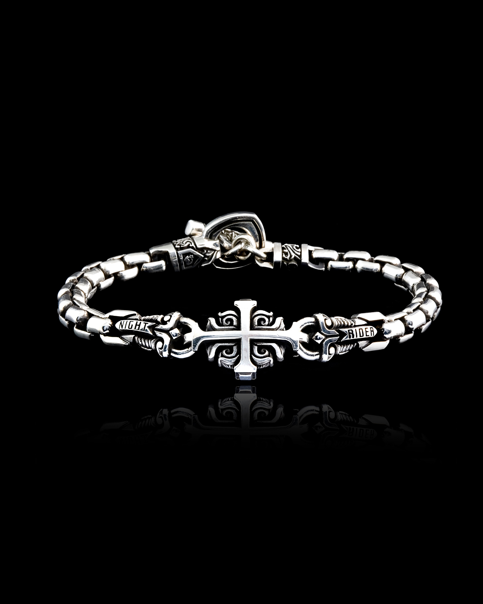 キ*キ様 unknown cross motif silver bracelet Death's Bloom Bracelet | Silver Cross Bracelet | NightRider Jewelry
