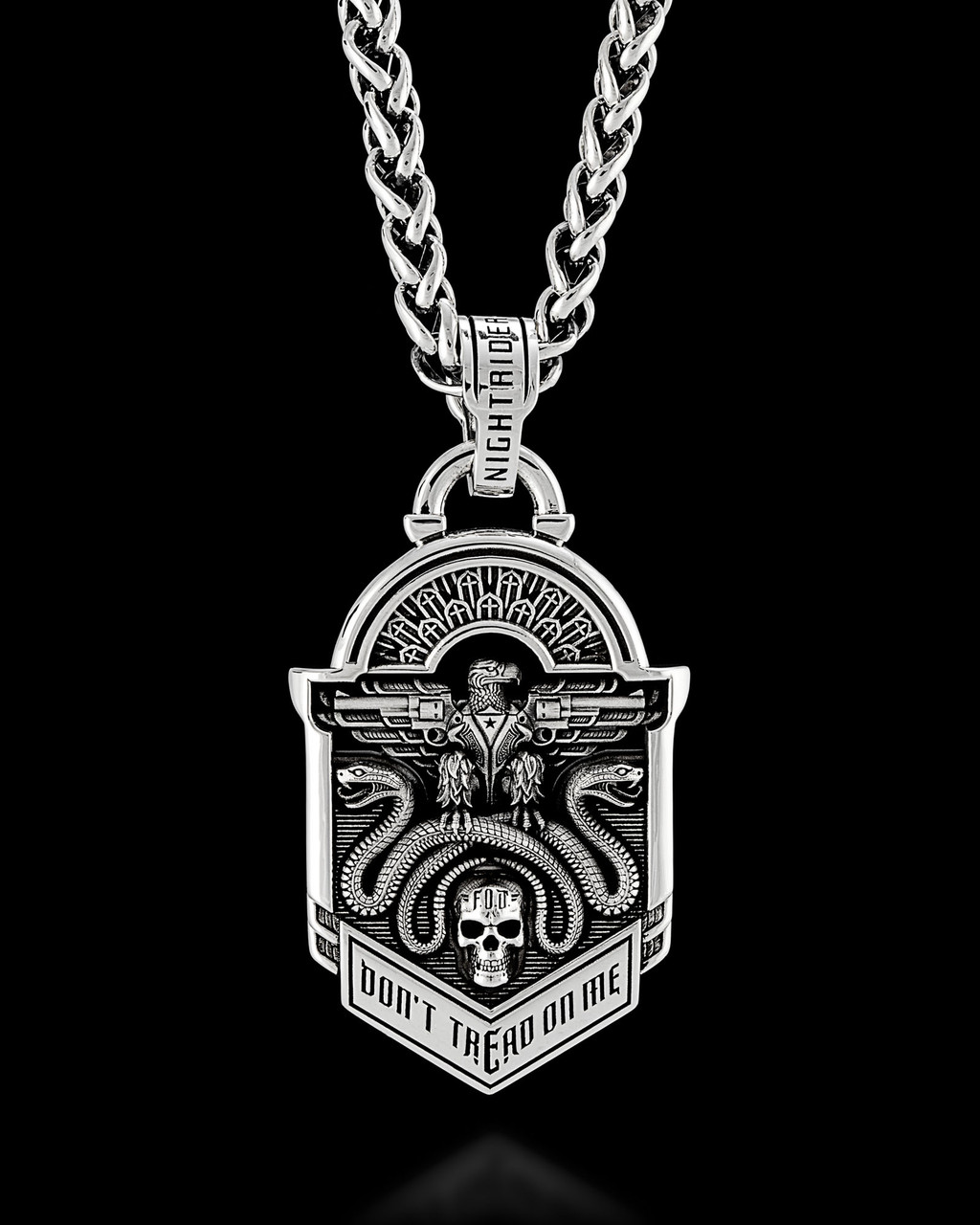 Don't Tread On Me Eagle Pendant | Sterling Silver American
