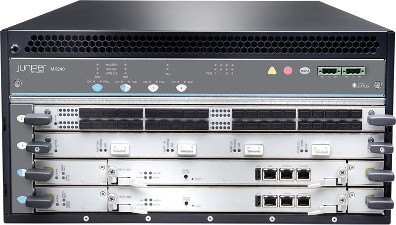 Router JUNIPER CHAS-BP-MX240-S MX240 Usato - Include 2 PSU, Ventole, Rack Kit