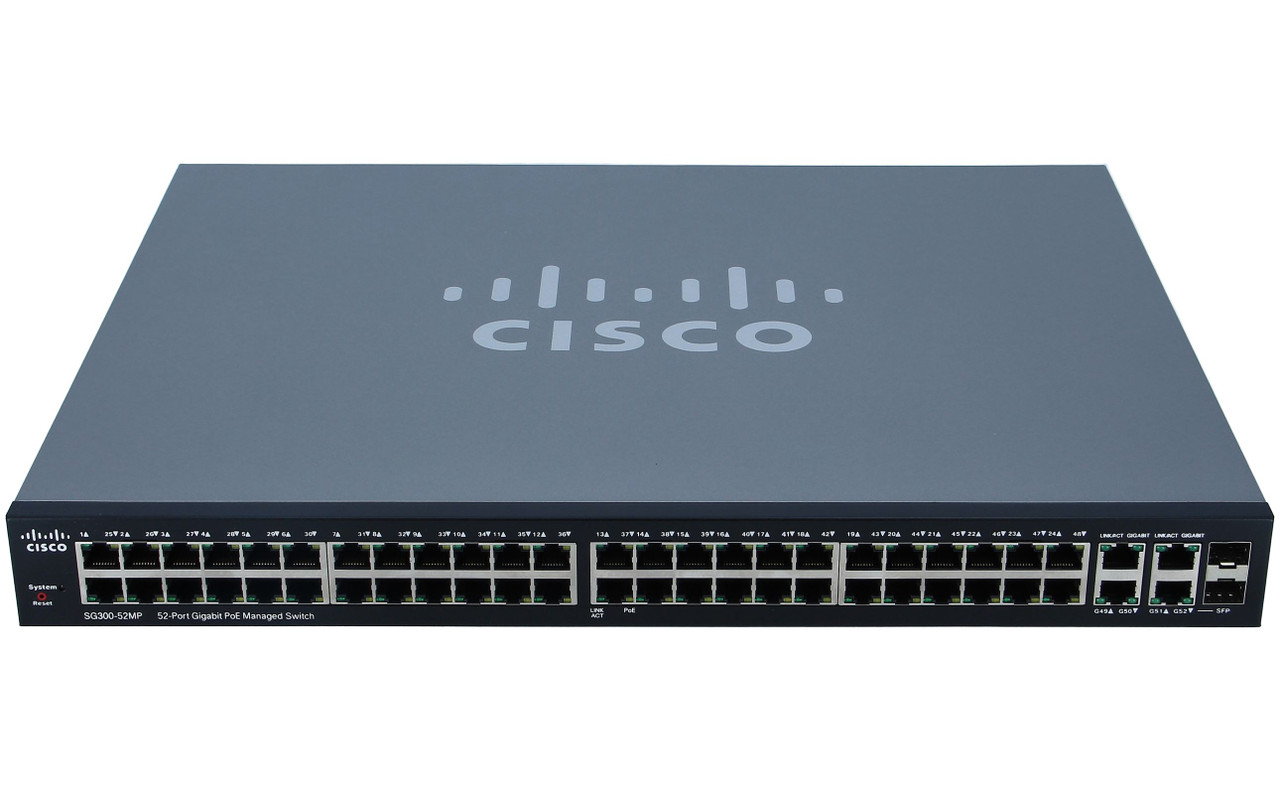 Cisco SG300-52MP-K9-NA 52-Port Gigabit PoE Managed Switch Small