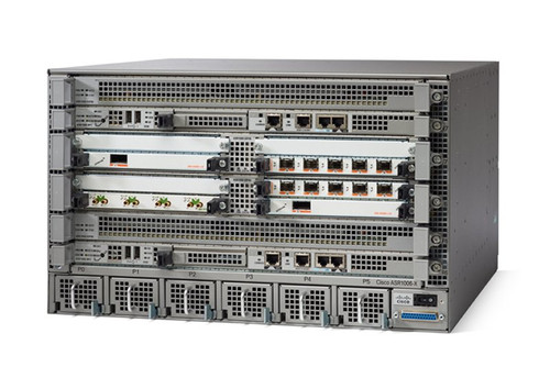 The Cisco ASR 1006-X Router targets medium and high-end enterprises with up to 100 Gbps total system bandwidth in a 6-rack-unit (6RU) form factor. The Cisco ASR 1006-X is a highly flexible router that is ideal as a WAN aggregation or Internet edge device.