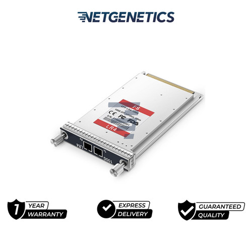 The Cisco 100GBASE-LR4 module supports a link length of 10 kilometers on standard single-mode fiber. 100 Gigabit Ethernet signal is carried over four wavelengths. Multiplexing and demultiplexing of the four wavelengths are managed within the device.

Cisco – CFP transceiver module – 100 Gigabit Ethernet CFP-100G-LR4