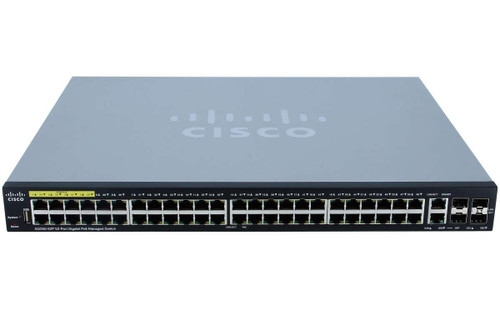 Upgrade your network infrastructure with the  Cisco SG350-52P-K9-NA Switch at NetGenetics. Featuring 48x 1GB PoE+ RJ-45 ports, 2x 1GB Combo ports, and 2x 1GB SFP ports, this switch delivers high-performance connectivity for your business needs. Empower your network with Cisco's trusted technology. Explore advanced features and shop now at www.netgenetics.com.