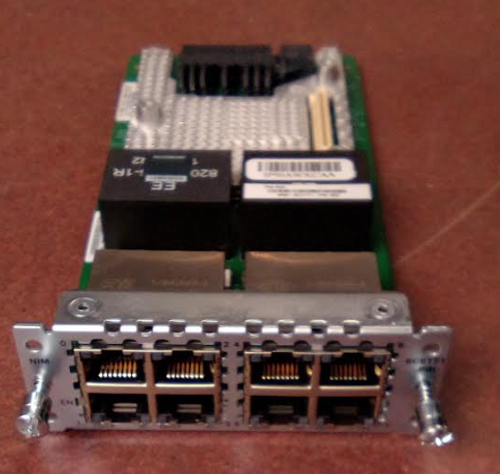 Network Ports : 8x Multi-Flex Trunk Voice/Channelized Data T1/E1
    Clear-Channel Data : Yes
    MFT Packet Voice : Yes
    Unstructured E1 (G.703) Support : Yes
    Channelized Data : Yes
    Designed for : ISR 4000 Series
    Model Number : NIM-8CE1T1-PRI
    Part Number : NIM-8CE1T1-PRI, NIM-8CE1T1-PRI=, NIM-8CE1T1-PRI-WS
    Condition : Seller refurbished